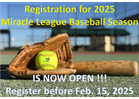 2025 Miracle League Registration is NOW OPEN!!!!